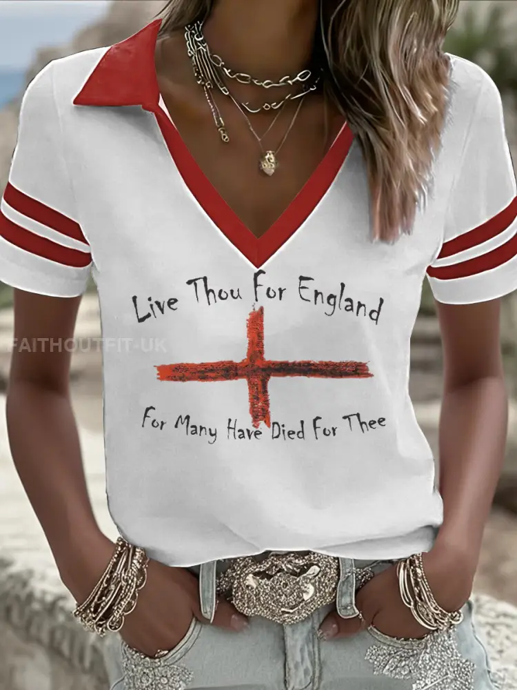 Women’s England Rugby Lover Printed Tops