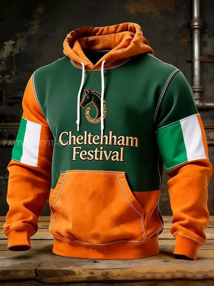 Men’s Cheltenham Festival Print Hoodie with Pocket