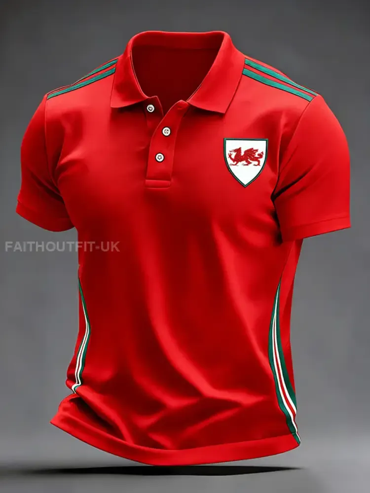 Men’s Welsh Rugby Lover Printed polo shirt