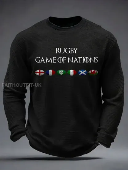 Men’s Nations of Rugby Lover Printed Waffle Tops