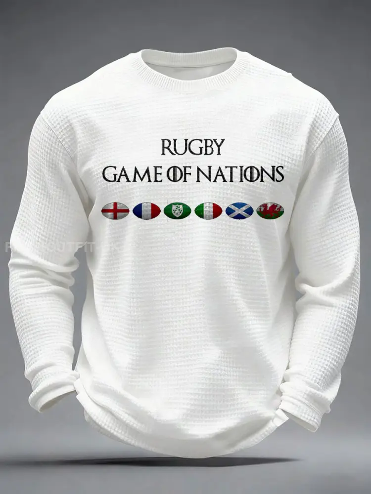Men’s Nations of Rugby Lover Printed Waffle Tops