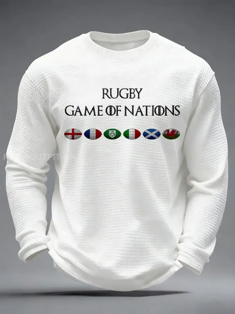 Men’s Nations of Rugby Lover Printed Waffle Tops