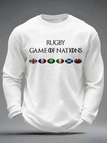 Men’s Nations of Rugby Lover Printed Waffle Tops