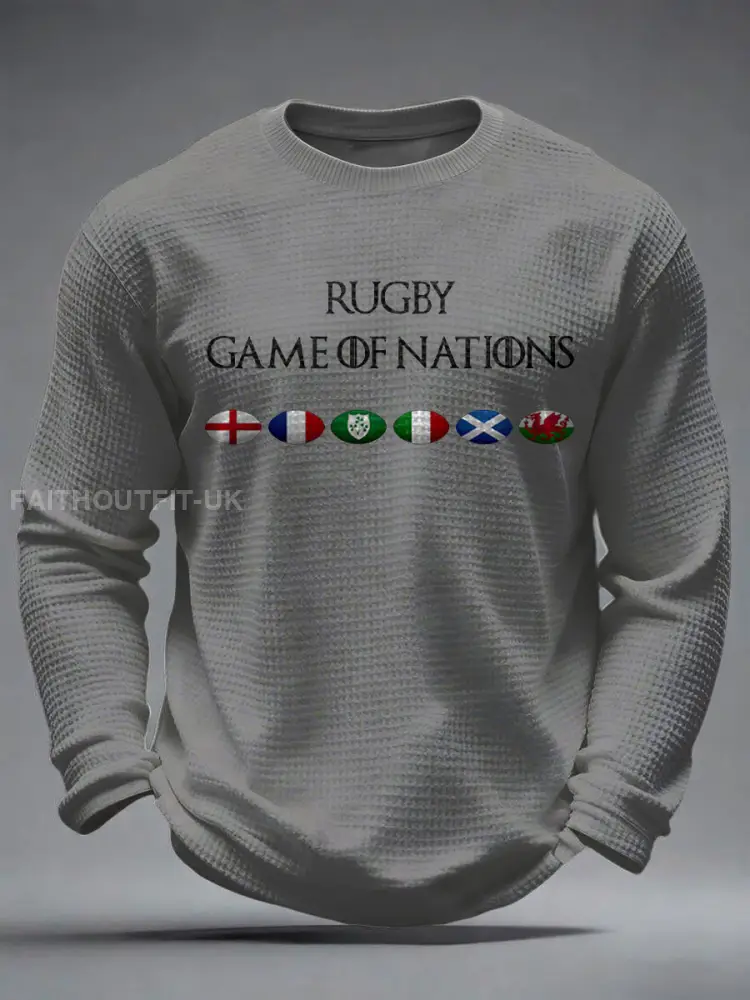 Men’s Nations of Rugby Lover Printed Waffle Tops