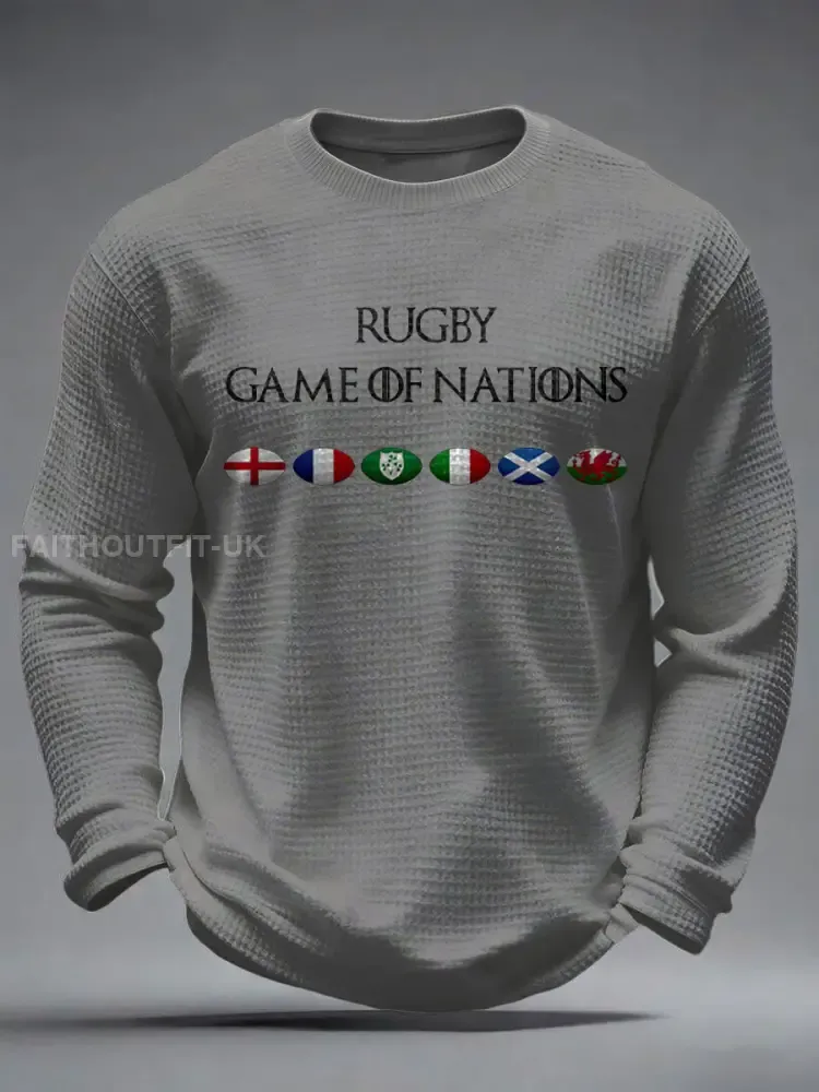Men’s Nations of Rugby Lover Printed Waffle Tops