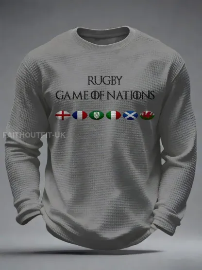 Men’s Nations of Rugby Lover Printed Waffle Tops