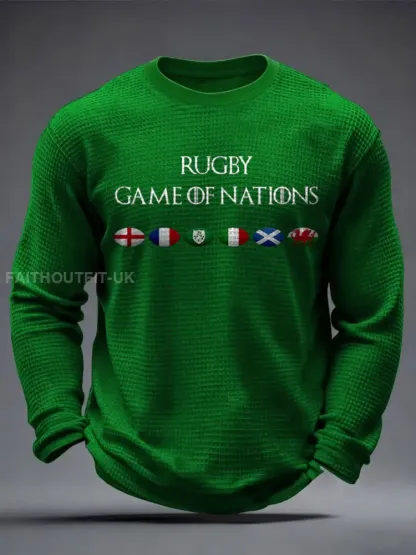 Men’s Nations of Rugby Lover Printed Waffle Tops