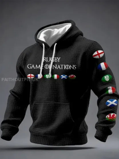 Men’s Nations of Rugby Lover Printed Hoodie
