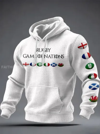 Men’s Nations of Rugby Lover Printed Hoodie