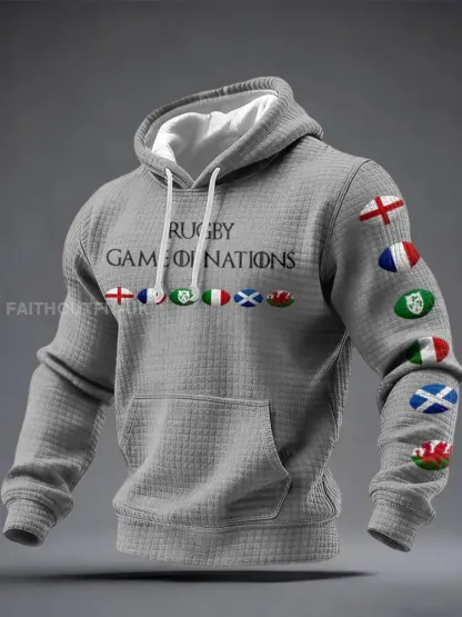 Men’s Nations of Rugby Lover Printed Hoodie