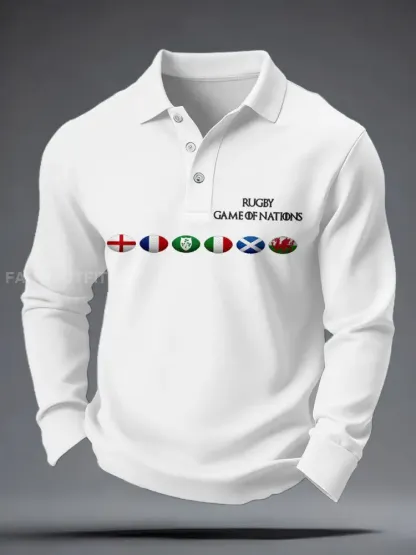 Men’s Nations of Rugby Lover Printed Casual Tops