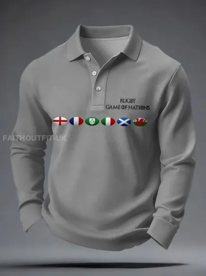 Men’s Nations of Rugby Lover Printed Casual Tops