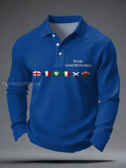 Men’s Nations of Rugby Lover Printed Casual Tops