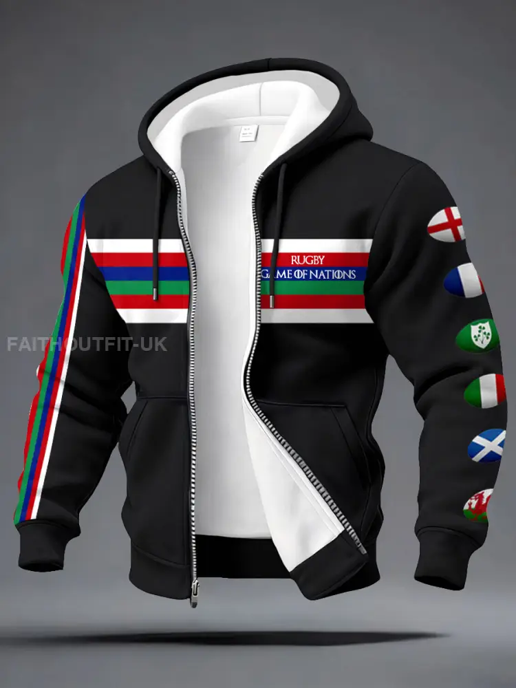 Men’s Nations of Rugby Lover Printed Coat