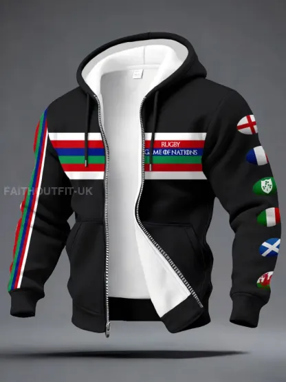 Men’s Nations of Rugby Lover Printed Coat