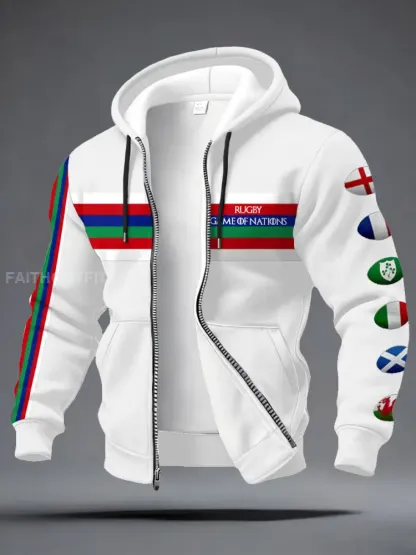 Men’s Nations of Rugby Lover Printed Coat