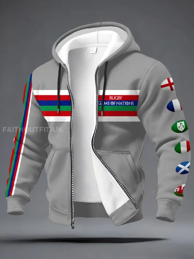 Men’s Nations of Rugby Lover Printed Coat