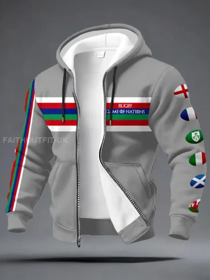 Men’s Nations of Rugby Lover Printed Coat