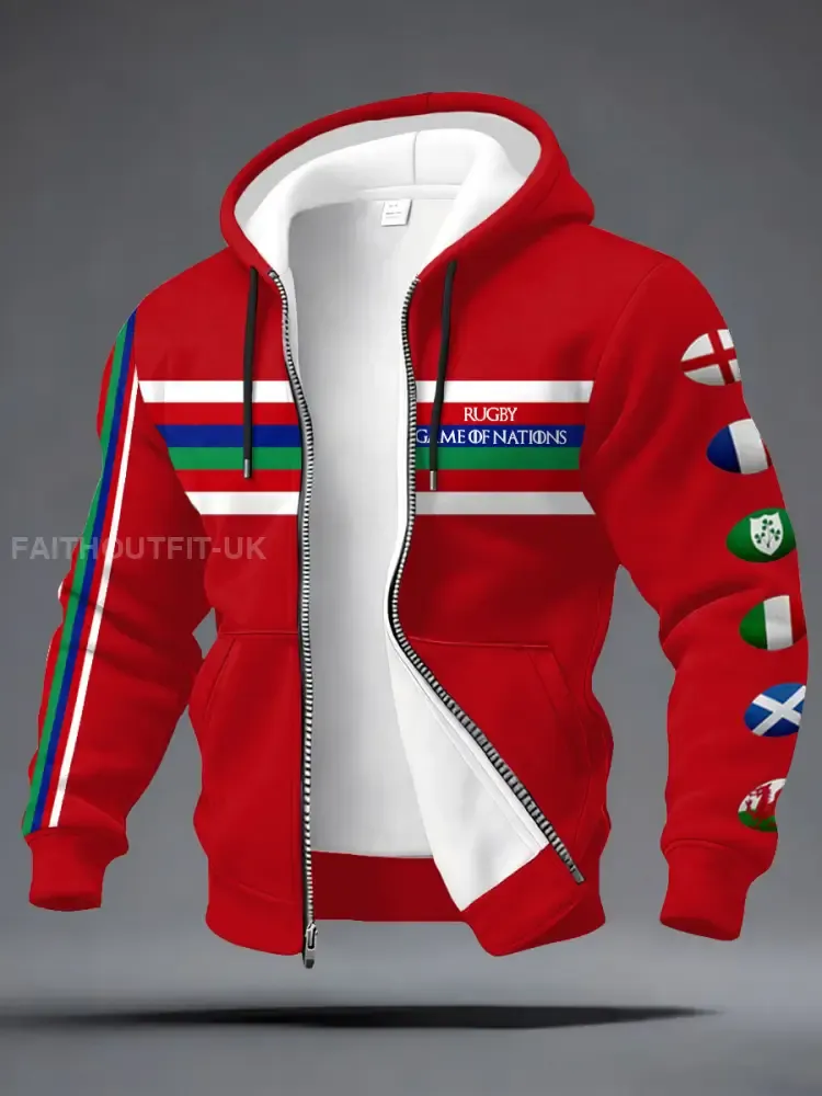 Men’s Nations of Rugby Lover Printed Coat