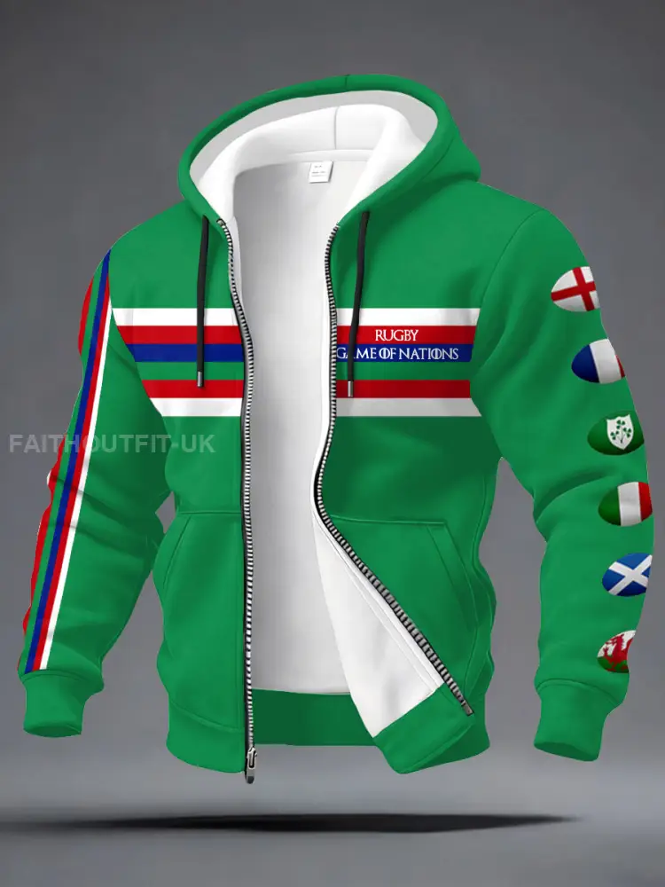 Men’s Nations of Rugby Lover Printed Coat