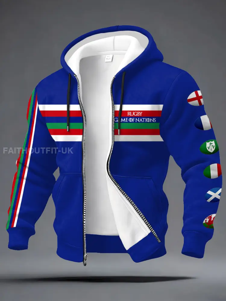 Men’s Nations of Rugby Lover Printed Coat