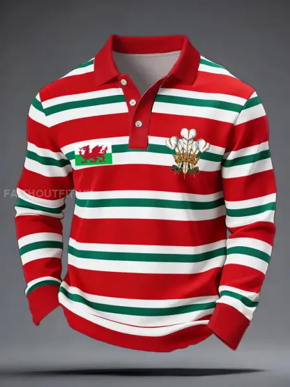 Men’s Wales Welsh Rugby Lover Printed Casual Tops