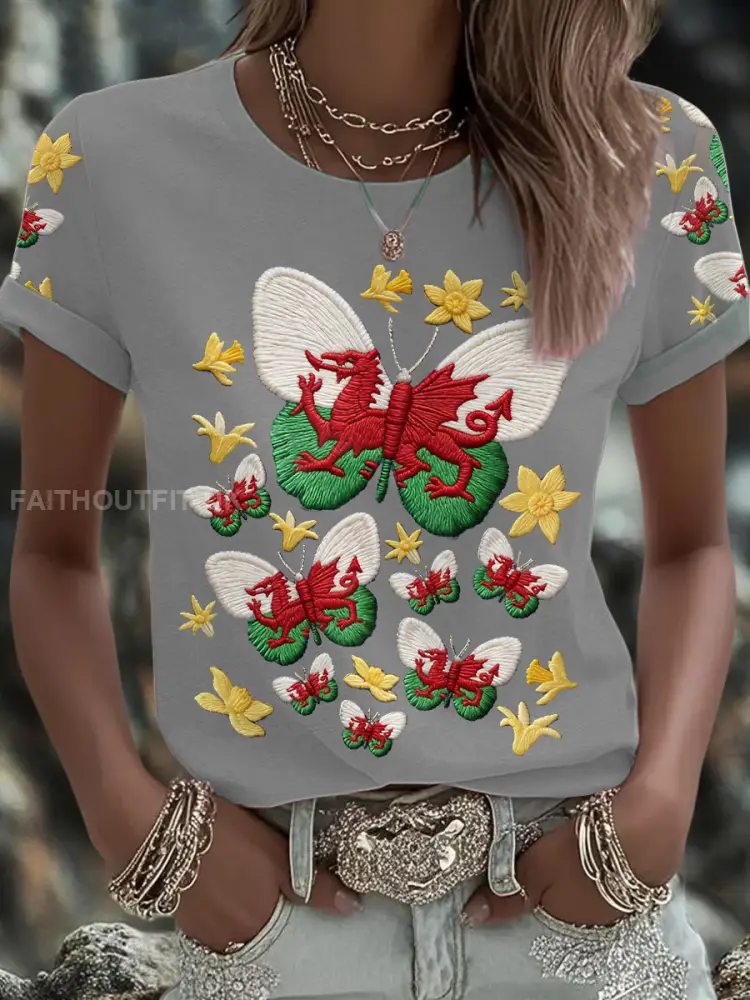 Women’s Wales Welsh Rugby Art Printed T-shirt