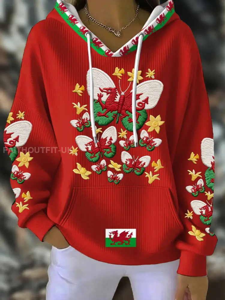 Women’s Wales Welsh Rugby Art Printed Hoodie