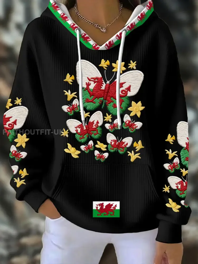 Women’s Wales Welsh Rugby Art Printed Hoodie