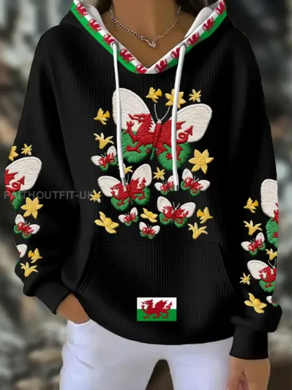 Women’s Wales Welsh Rugby Art Printed Hoodie