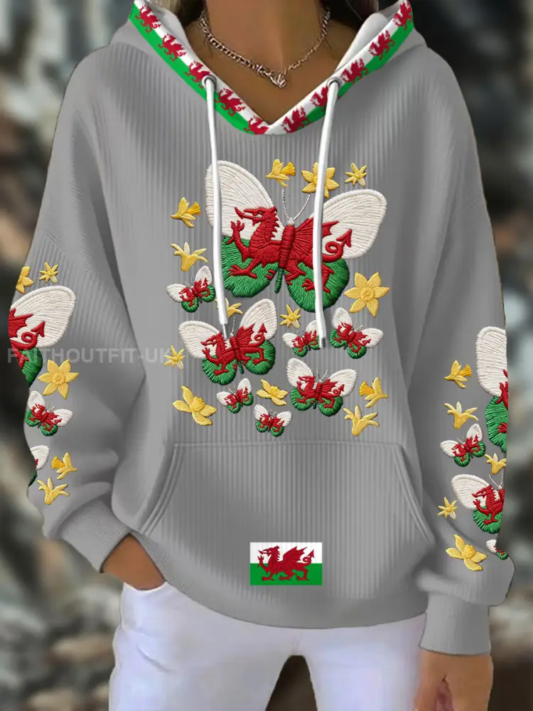 Women’s Wales Welsh Rugby Art Printed Hoodie