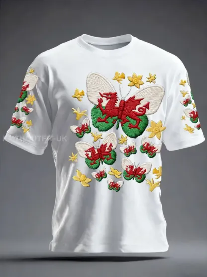 Unisex Wales Welsh Rugby Art Printed T-shirt