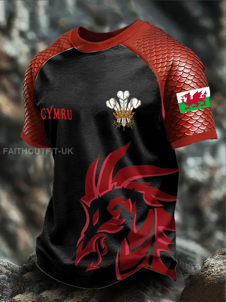 Men’s Wales Welsh Rugby Lover Printed T-shirt