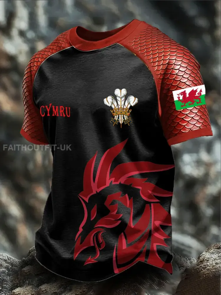 Men’s Wales Welsh Rugby Lover Printed T-shirt