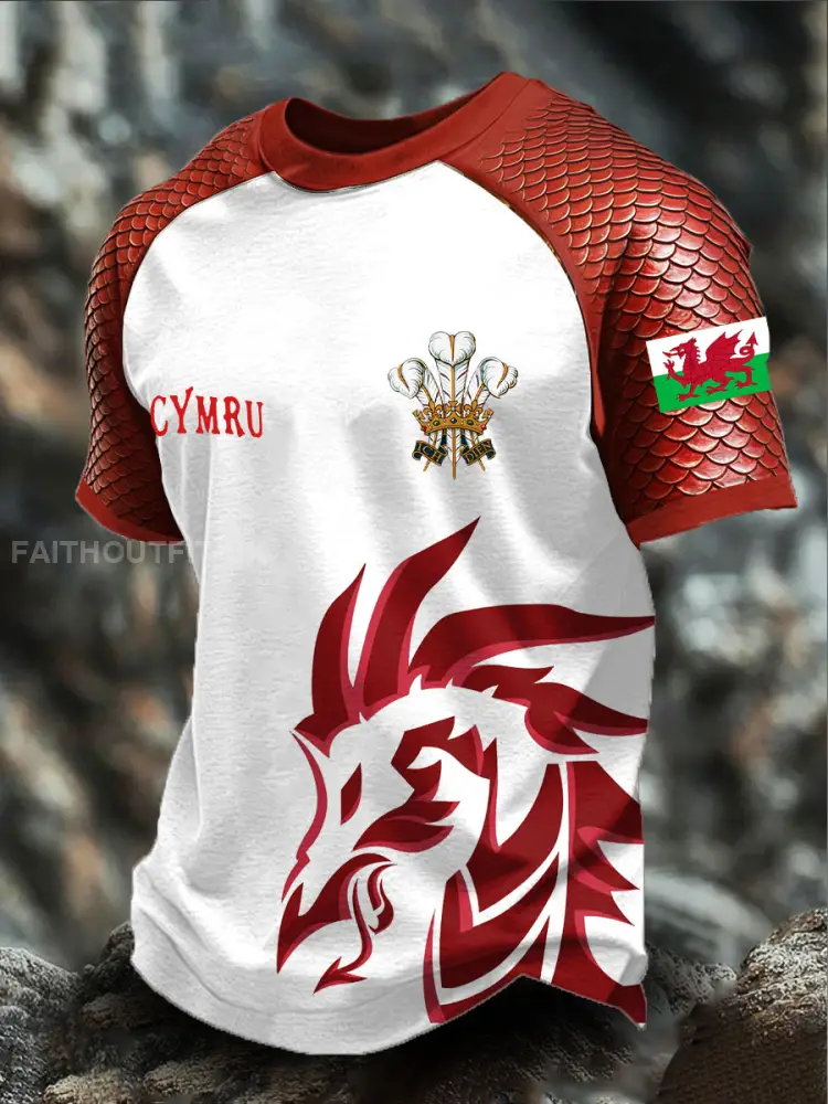 Men’s Wales Welsh Rugby Lover Printed T-shirt