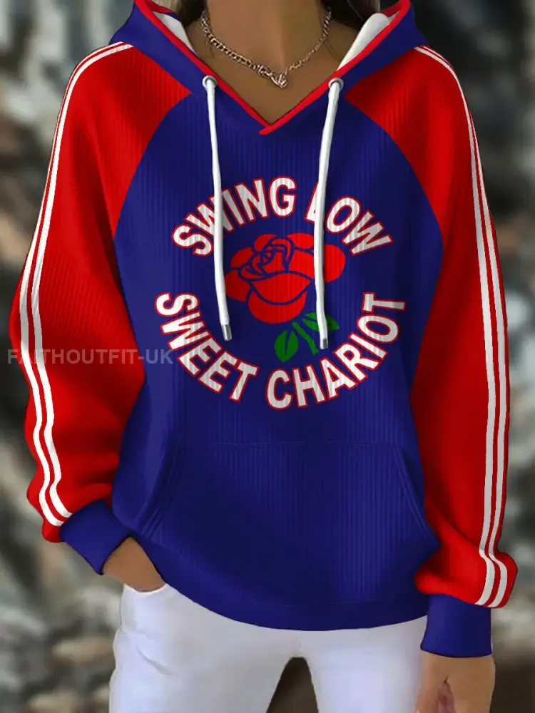 Women’s England Rugby Lover Rose Art Printed Hoodie