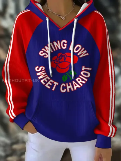 Women’s England Rugby Lover Rose Art Printed Hoodie