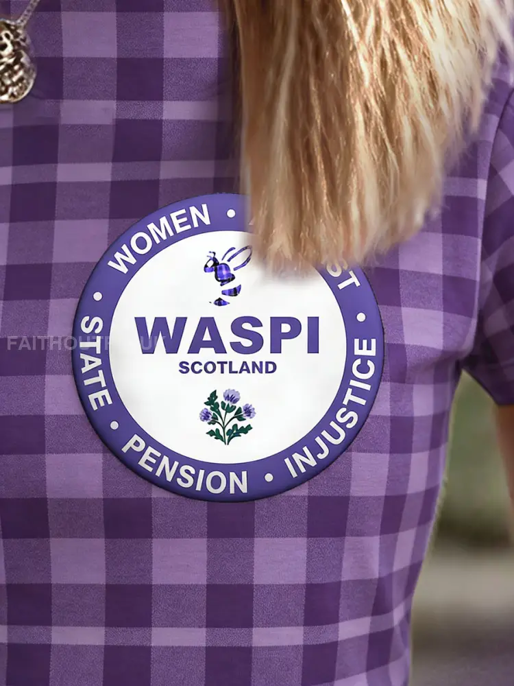 WASPI Bee Scotland Print Pins - Purple · ONE