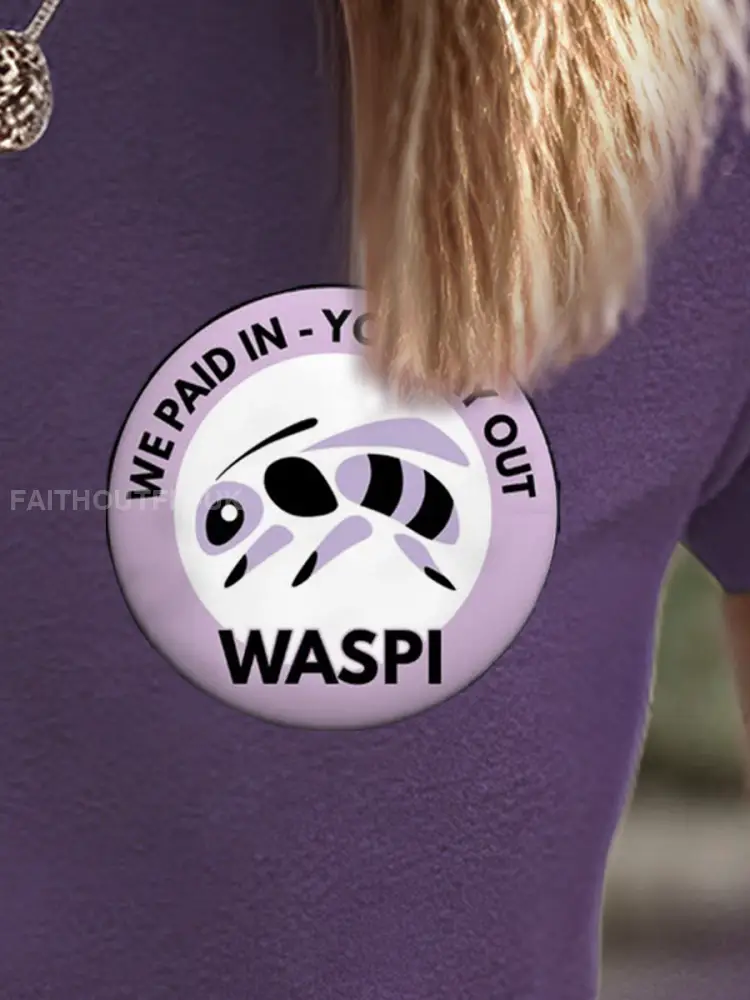 WASPI Bee Print Pins - Purple · ONE