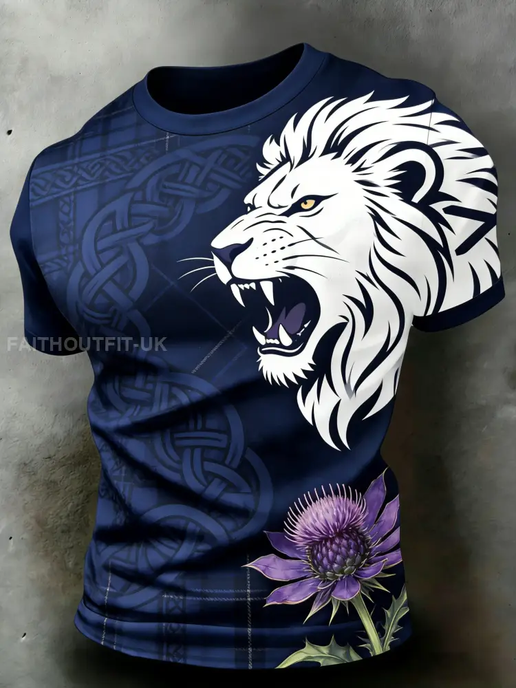 Unisex Scotland Football Thistle Printed T-shirts