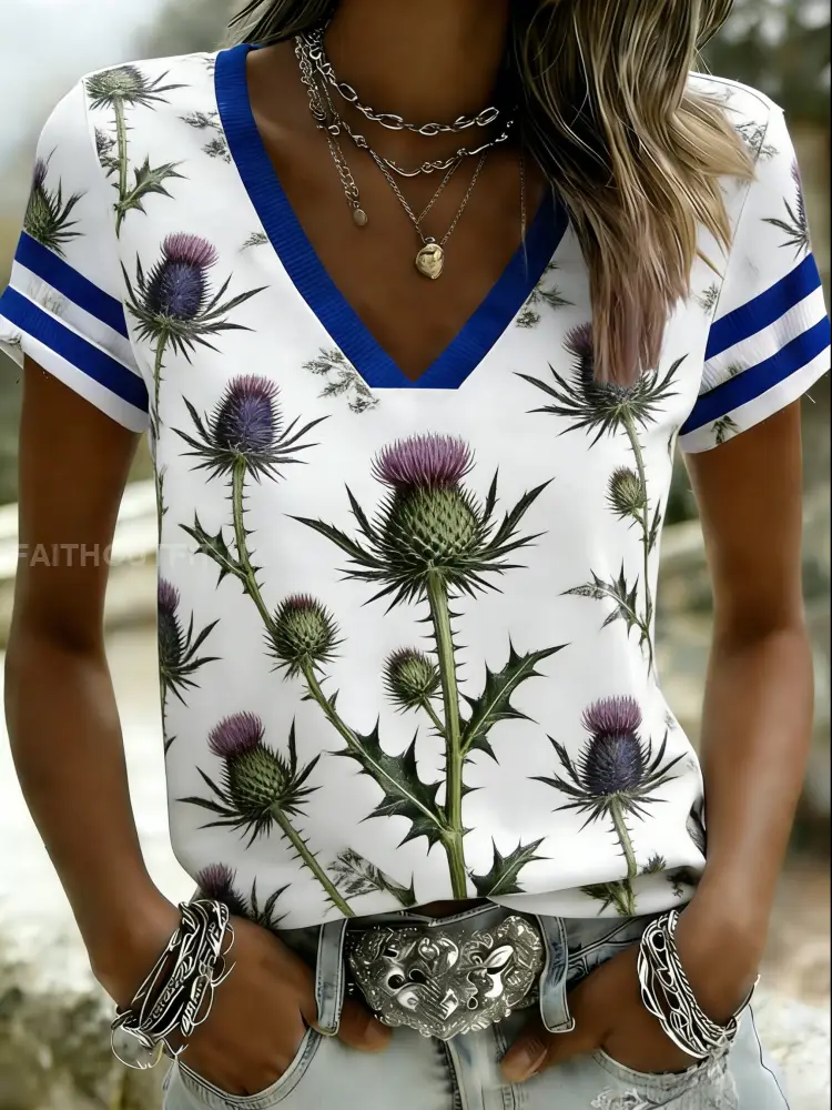 Women’s Scotland Football Thistle Printed T-shirts