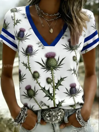 Women’s Scotland Football Thistle Printed T-shirts