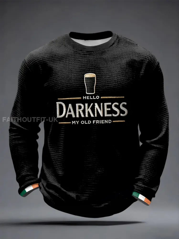 Men’s Hello Darkness My Old Friend Waffle Long Sleeve T-Shirt