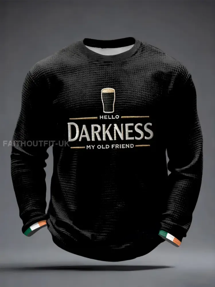 Men’s Hello Darkness My Old Friend Waffle Long Sleeve T-Shirt