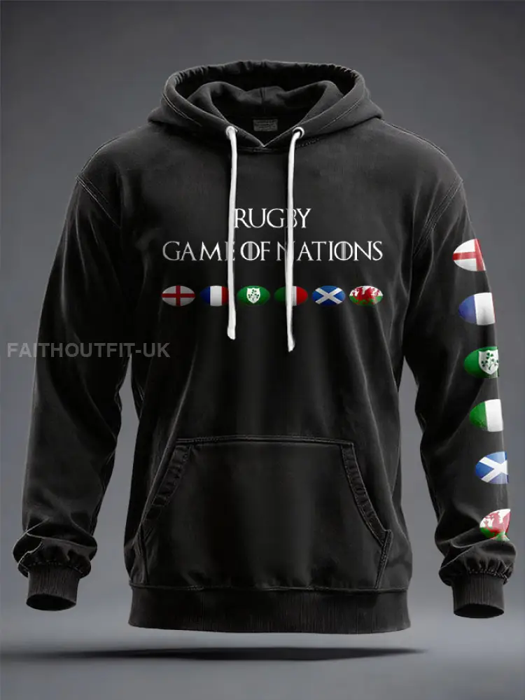Unisex 6 Nations Rugby Lover Printed Hoodie