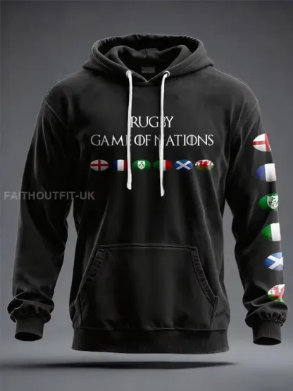 Unisex 6 Nations Rugby Lover Printed Hoodie
