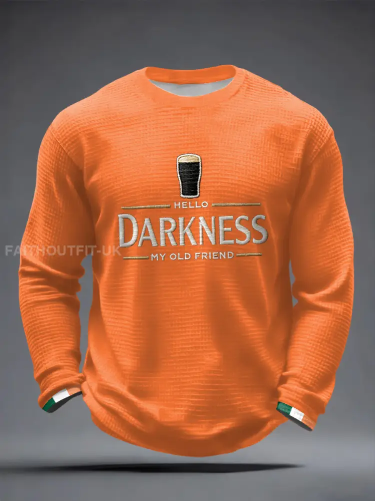 Men’s Hello Darkness My Old Friend Waffle Long Sleeve T-Shirt