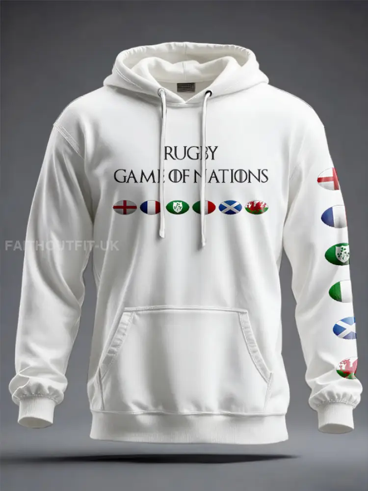 Unisex 6 Nations Rugby Lover Printed Hoodie