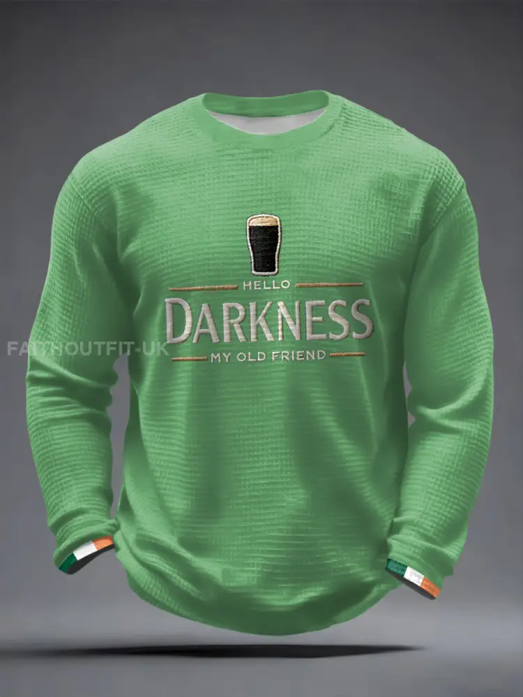 Men’s Hello Darkness My Old Friend Waffle Long Sleeve T-Shirt