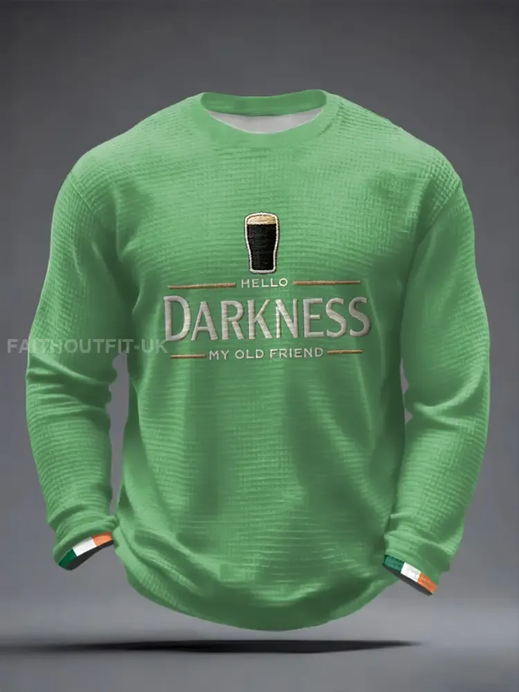 Men’s Hello Darkness My Old Friend Waffle Long Sleeve T-Shirt